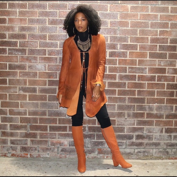 Free People Jackets & Blazers - Free People Chili Painted Suede Jacket